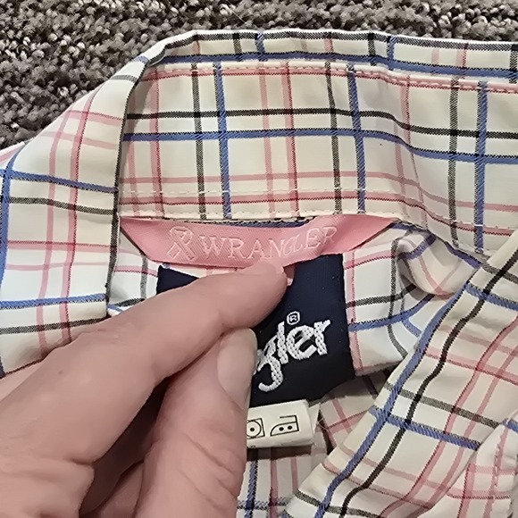Wrangler Western Shirt Mens 2XLT Pink Breast Cancer Awareness Ribbon Button Down - Picture 6 of 8